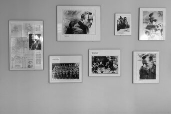 A section of the memorial wall in the Willi Graf student dorm.
