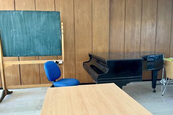 Grand piano in the multipurpose hall or study hall
